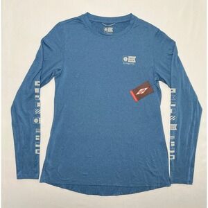 SALTY CREW Shirt Women's‎ Large L/S Thrill Seekers Crew Sun Blue UPF 50+ Stretch